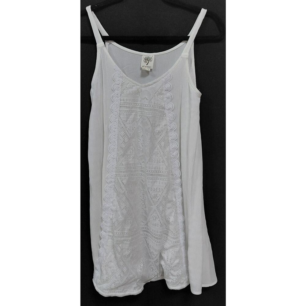 self esteem White Lace Tank Top Solid Woven edium Sleeveless Women Size M